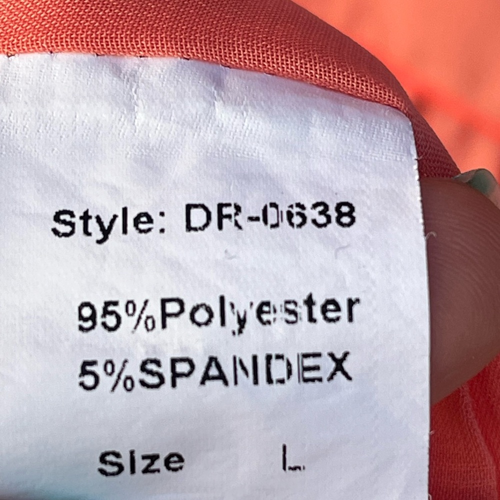 PINK MARTINI | Coral Sleeveless Button-Down Dress L - Picture 5 of 5